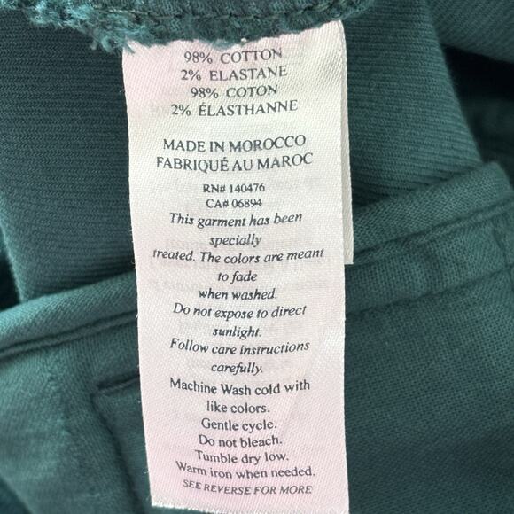 Faherty Women Pants 25 Green Patch Pocket Wide Leg In Sea Moss Stretch Comfort - Picture 4 of 10